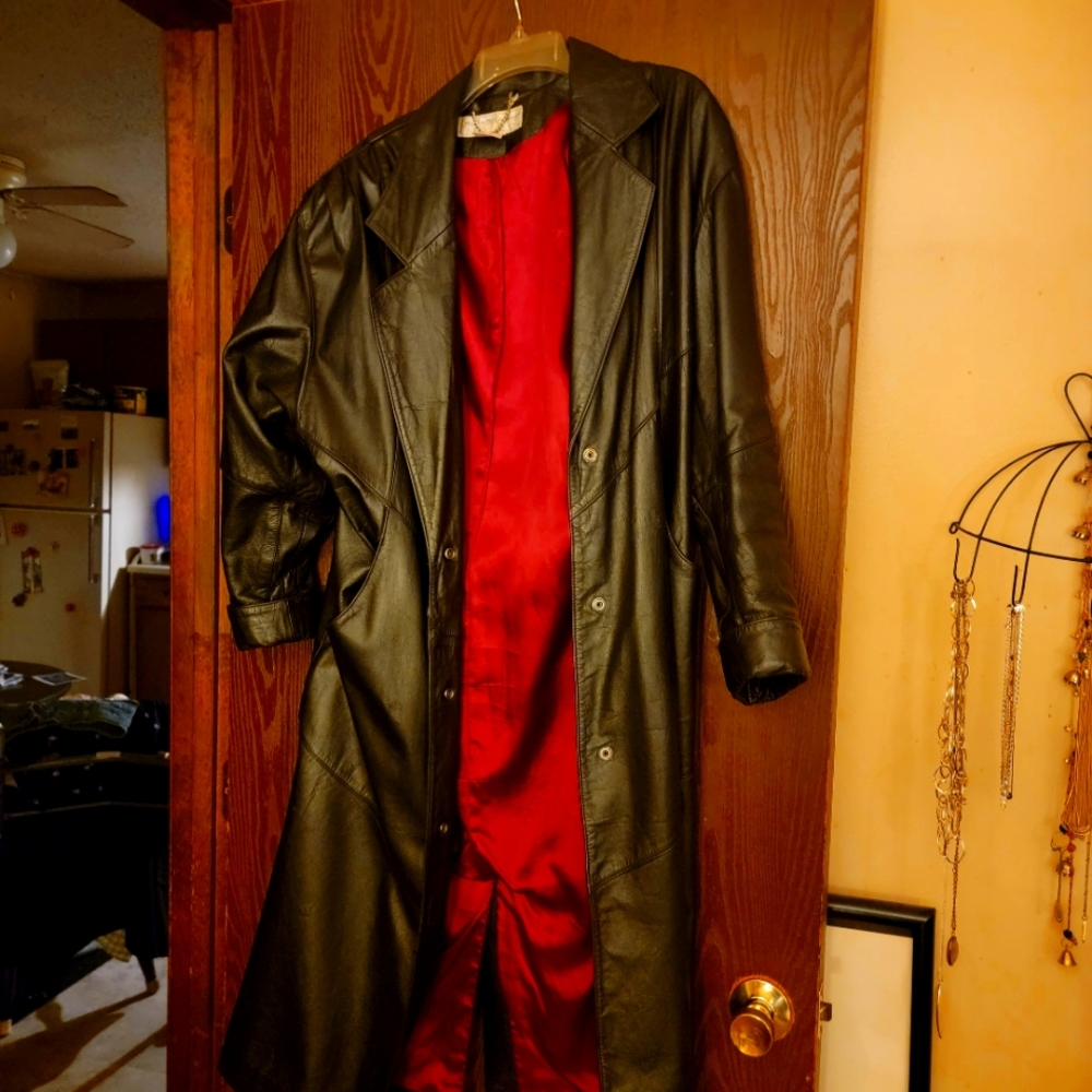 3/4 length women's leather jacket.